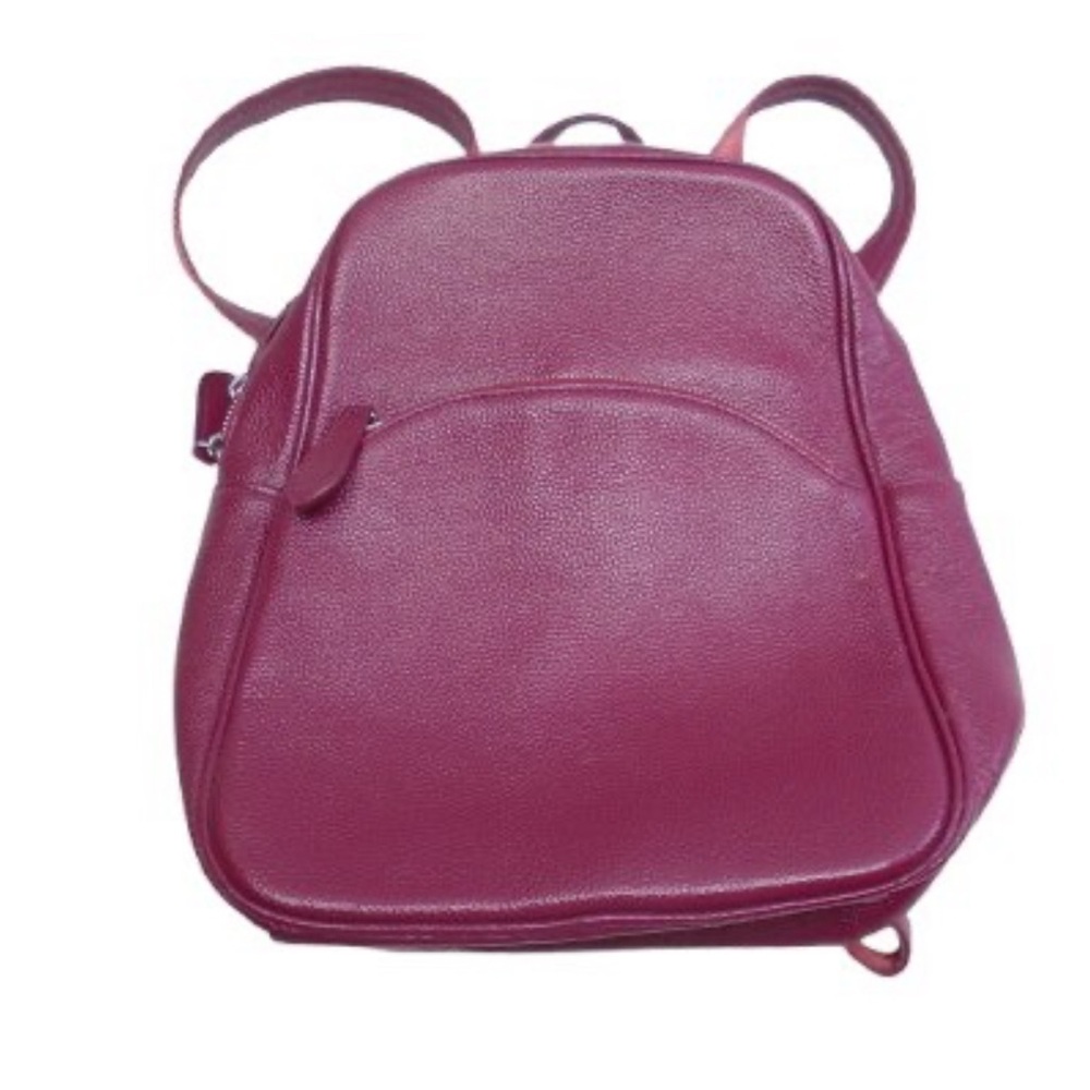 Heshe Leather Backpack: Burgundy, 13" x 11"Good Condition